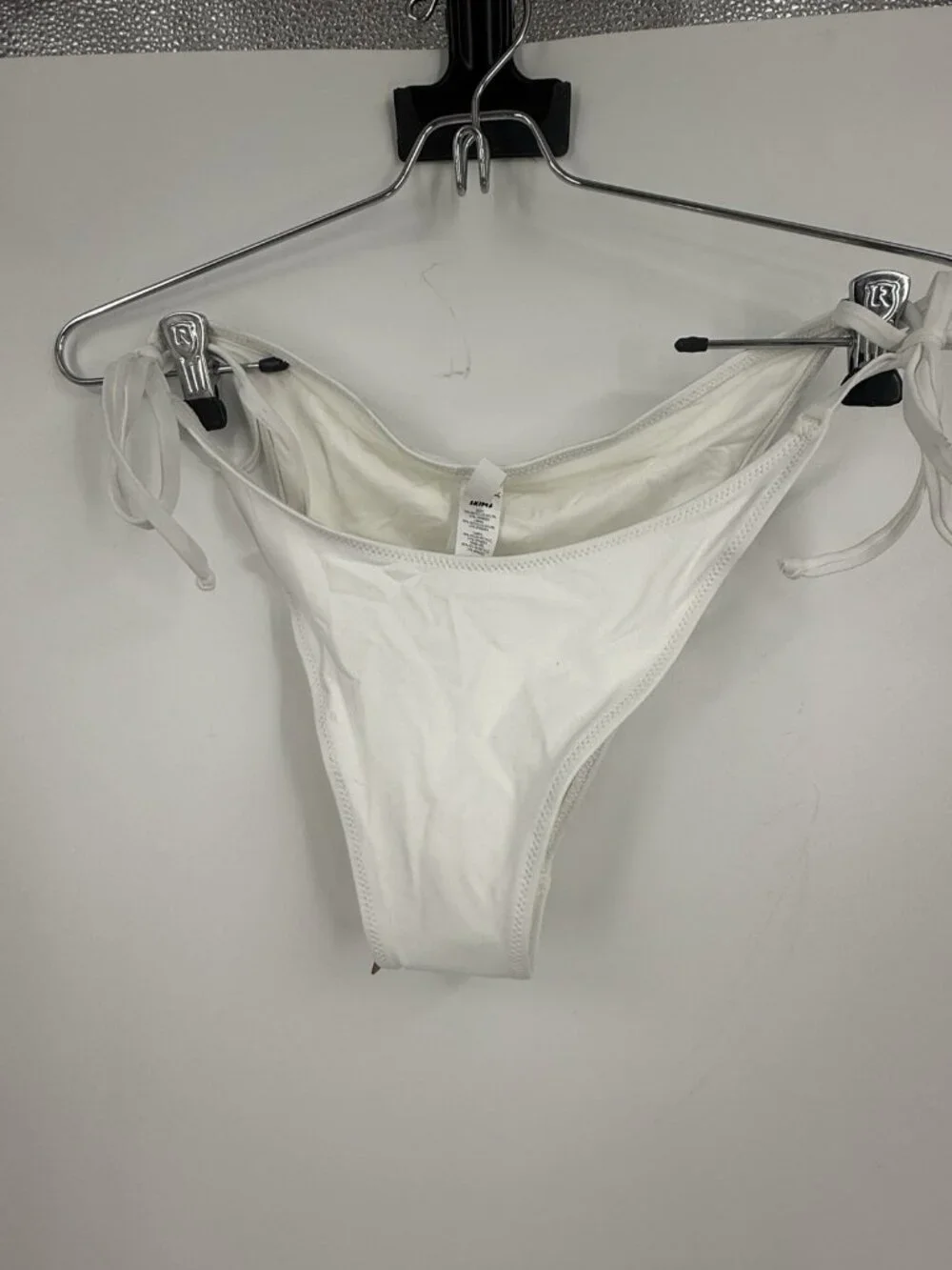 Skims Recycled Swim Dippy Tie Bikini Bottom White Size Medium